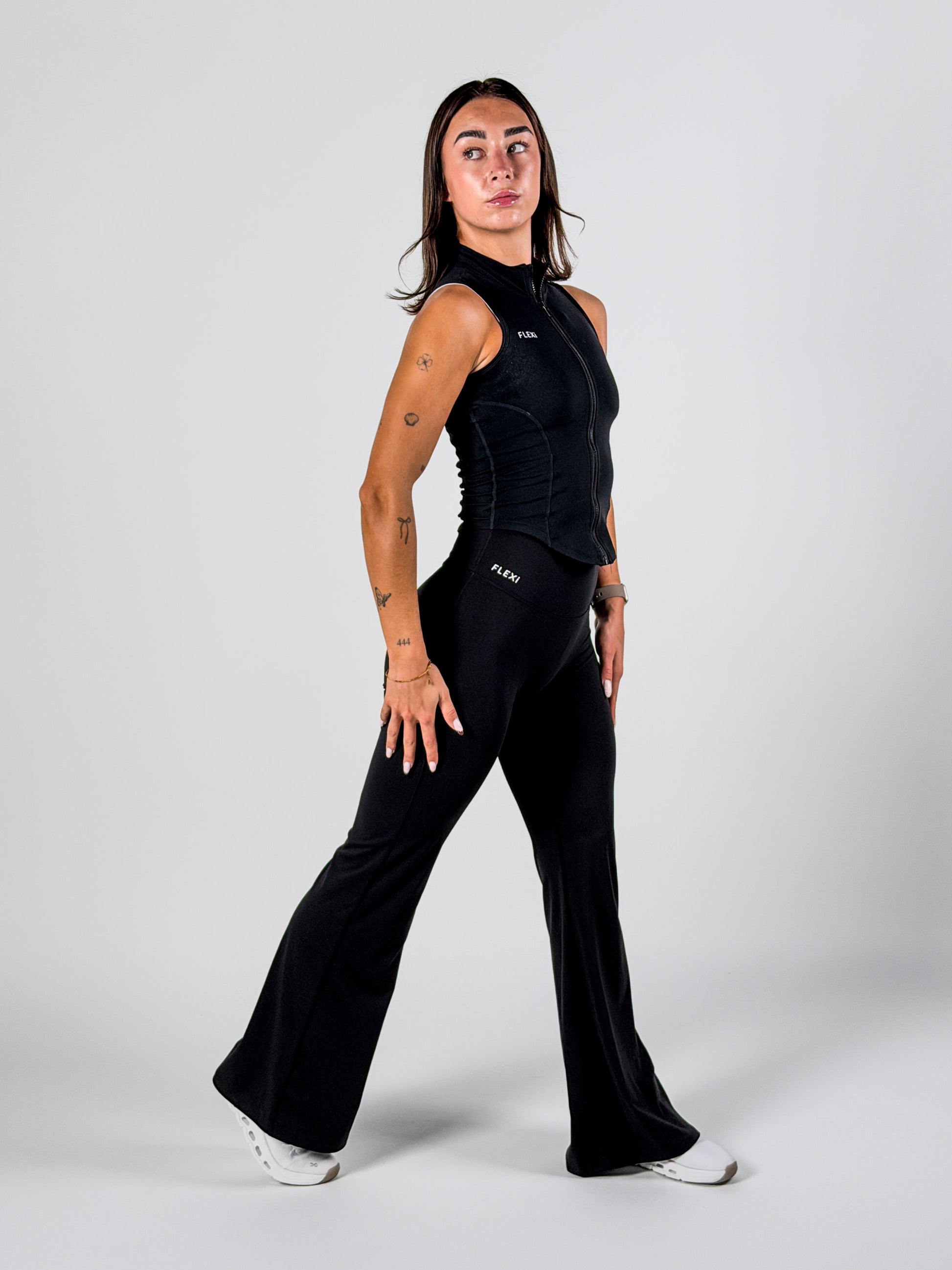 FLEXi Flex & Flair Black Flared Leggings – Sleek, Flared Fit for Movement