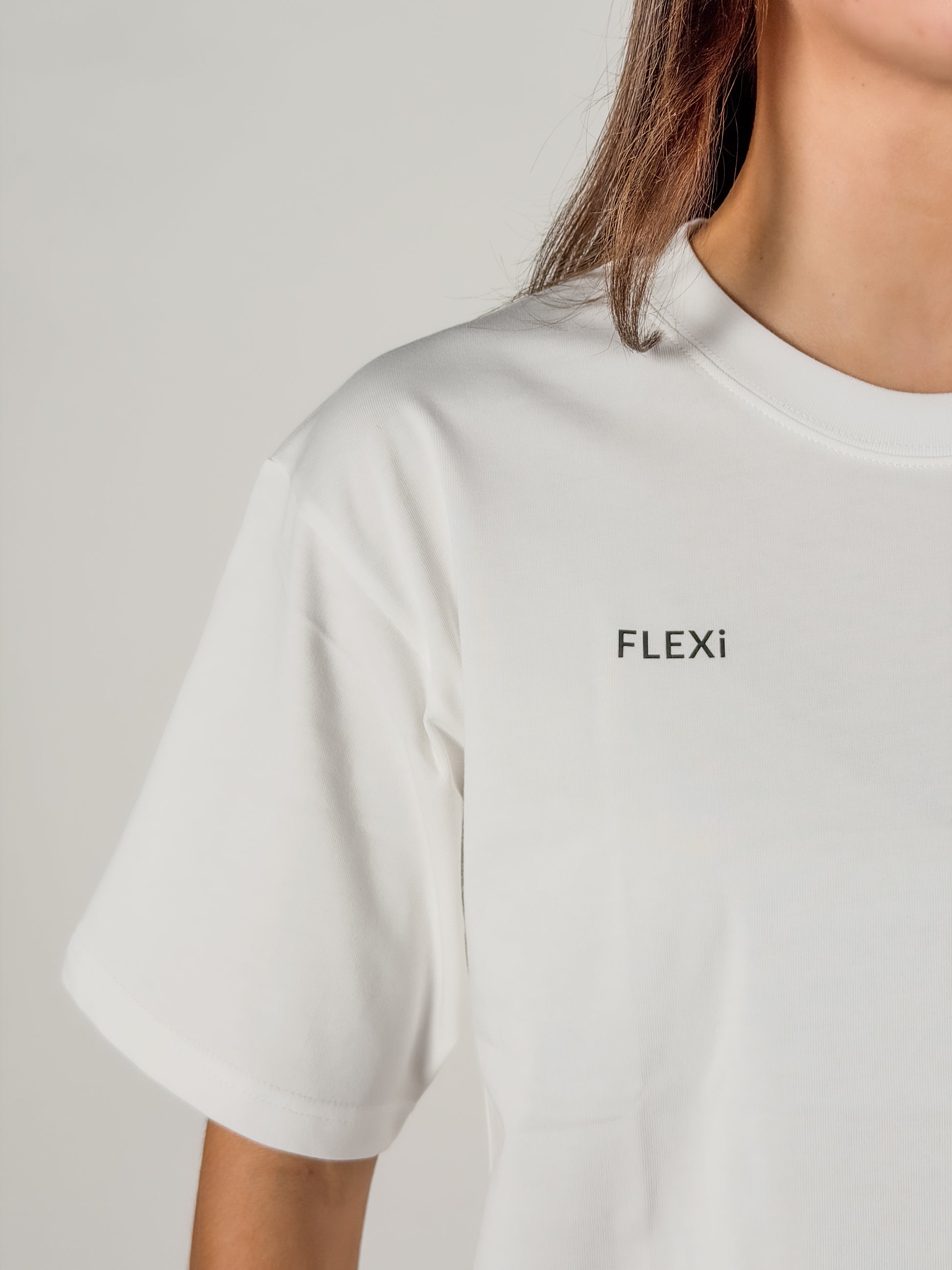 FLEXi Original White T-Shirt – Relaxed Fit, Breathable Studio Essential