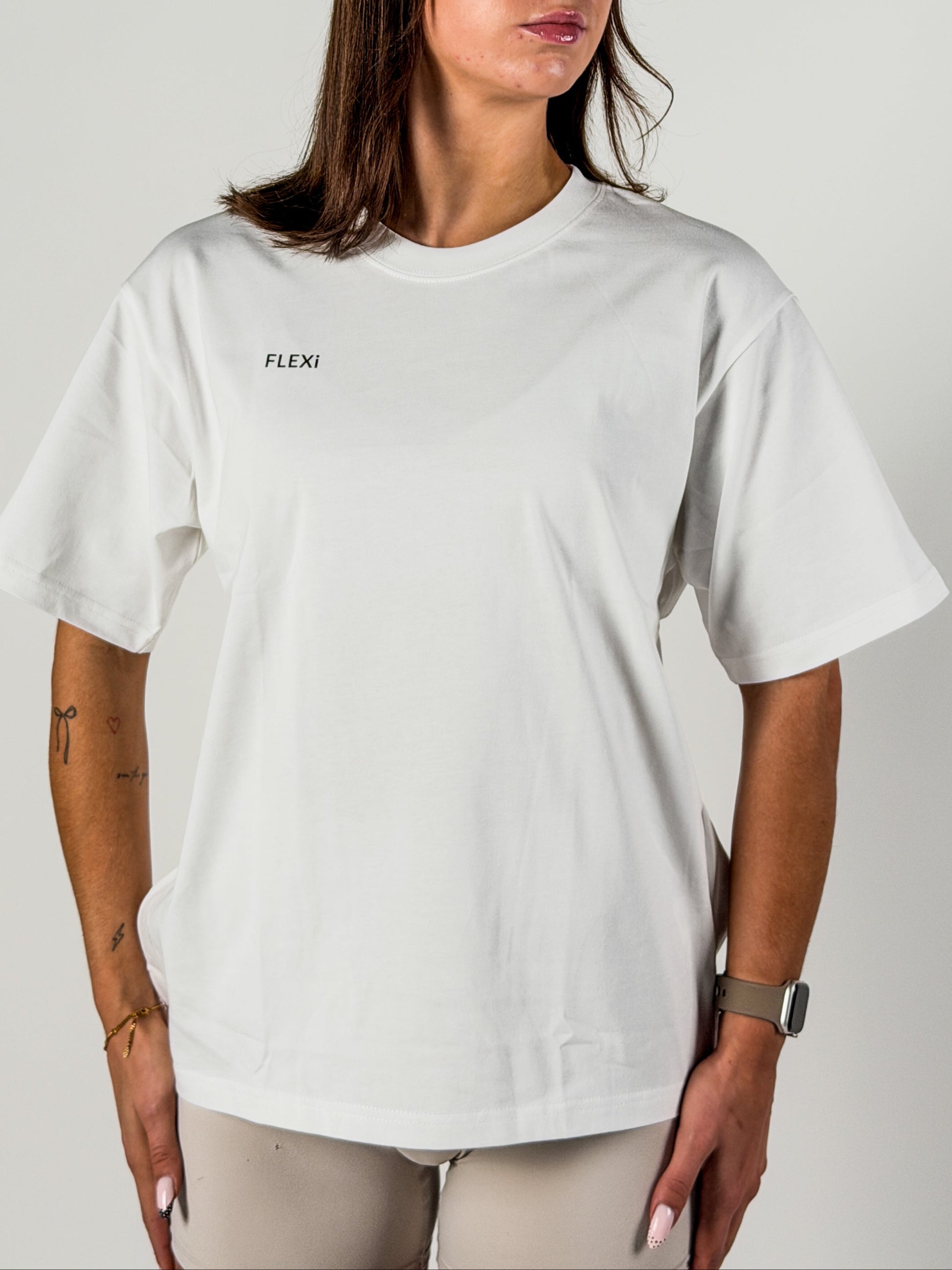 FLEXi Original White T-Shirt – Relaxed Fit, Breathable Studio Essential