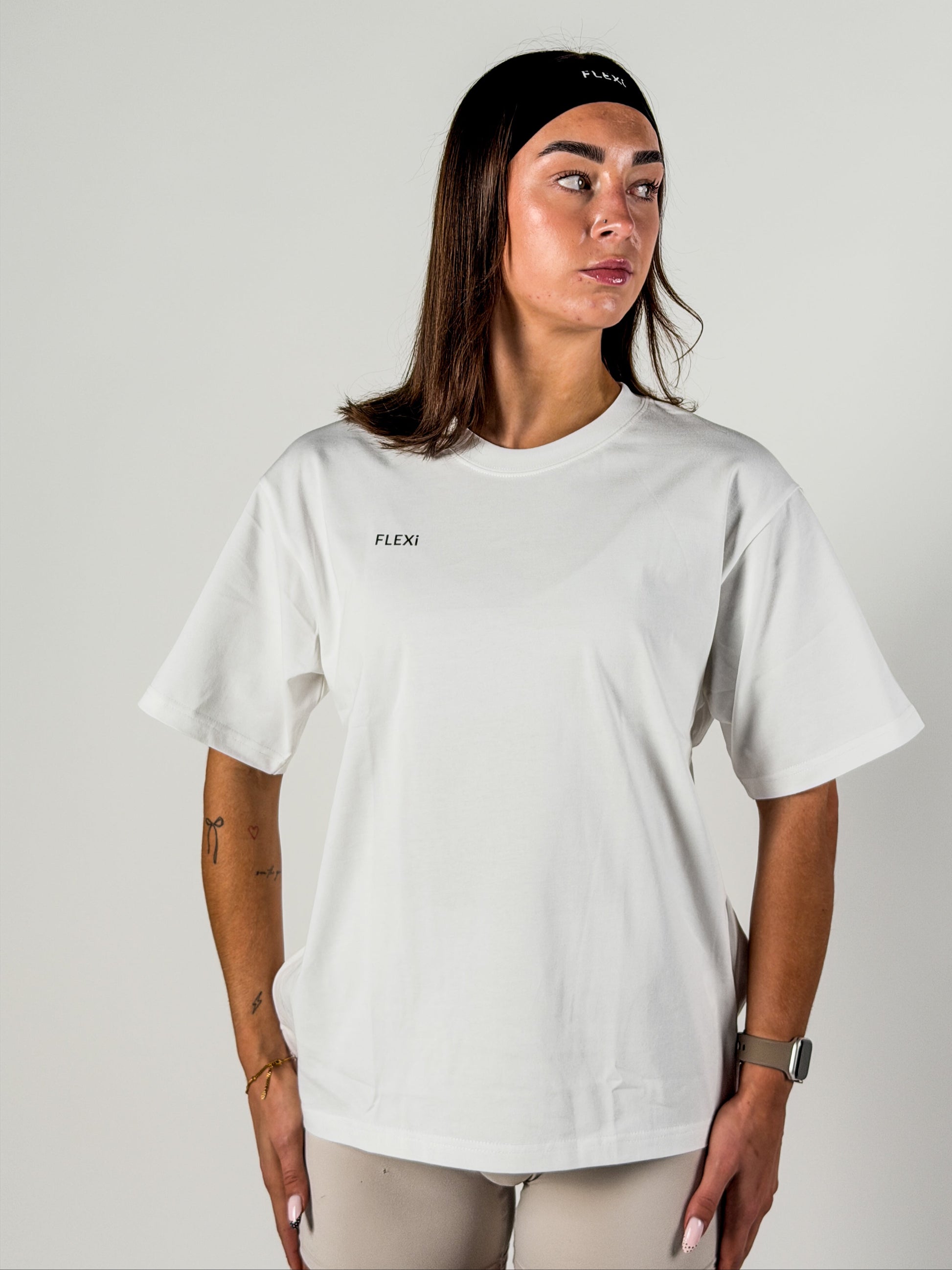 FLEXi Original White T-Shirt – Relaxed Fit, Breathable Studio Essential