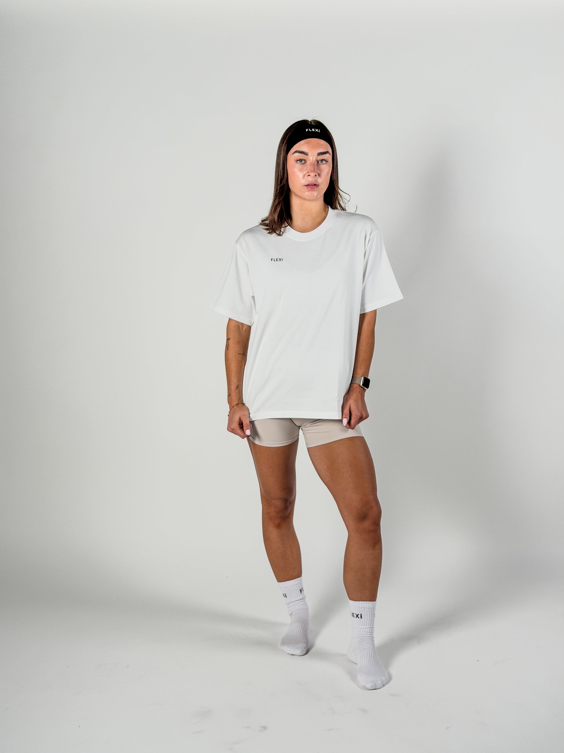 FLEXi Original White T-Shirt – Relaxed Fit, Breathable Studio Essential