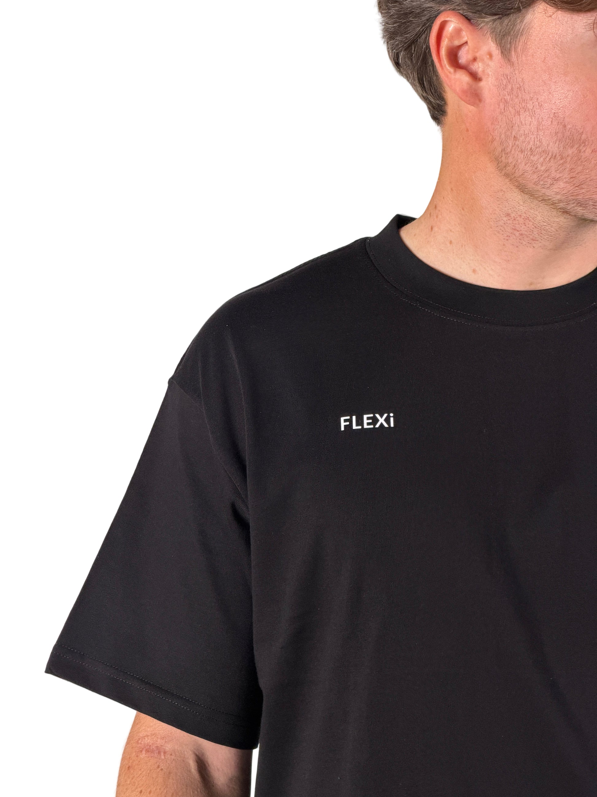 FLEXi Original Black T-Shirt – Relaxed Fit, Breathable Studio Essential
