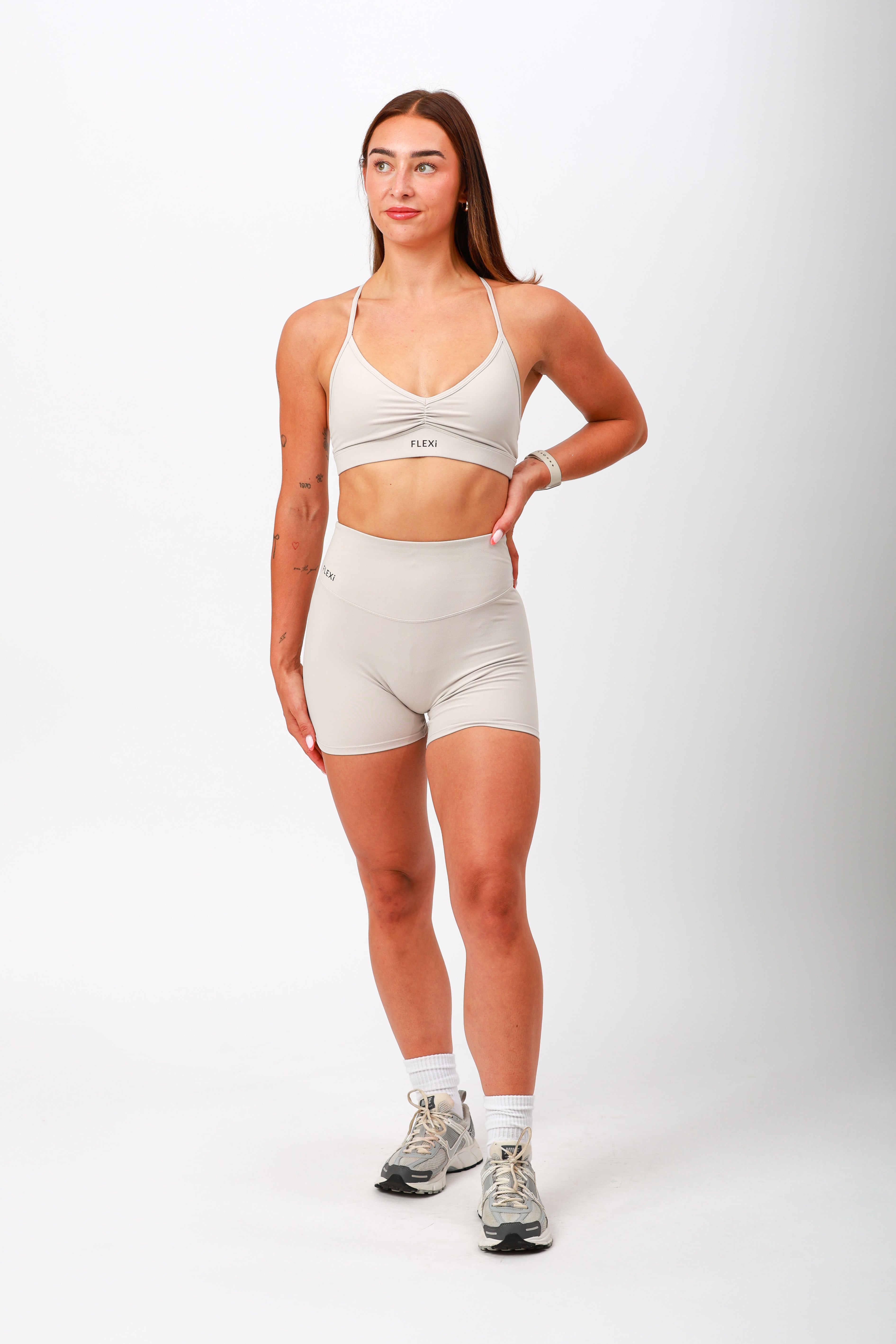 Flex & Flair - Beige Sports Bra - FLEXi clo