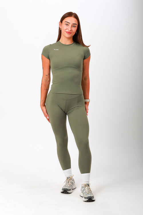 FLEXi Fitted Top - Khaki - FLEXi clo