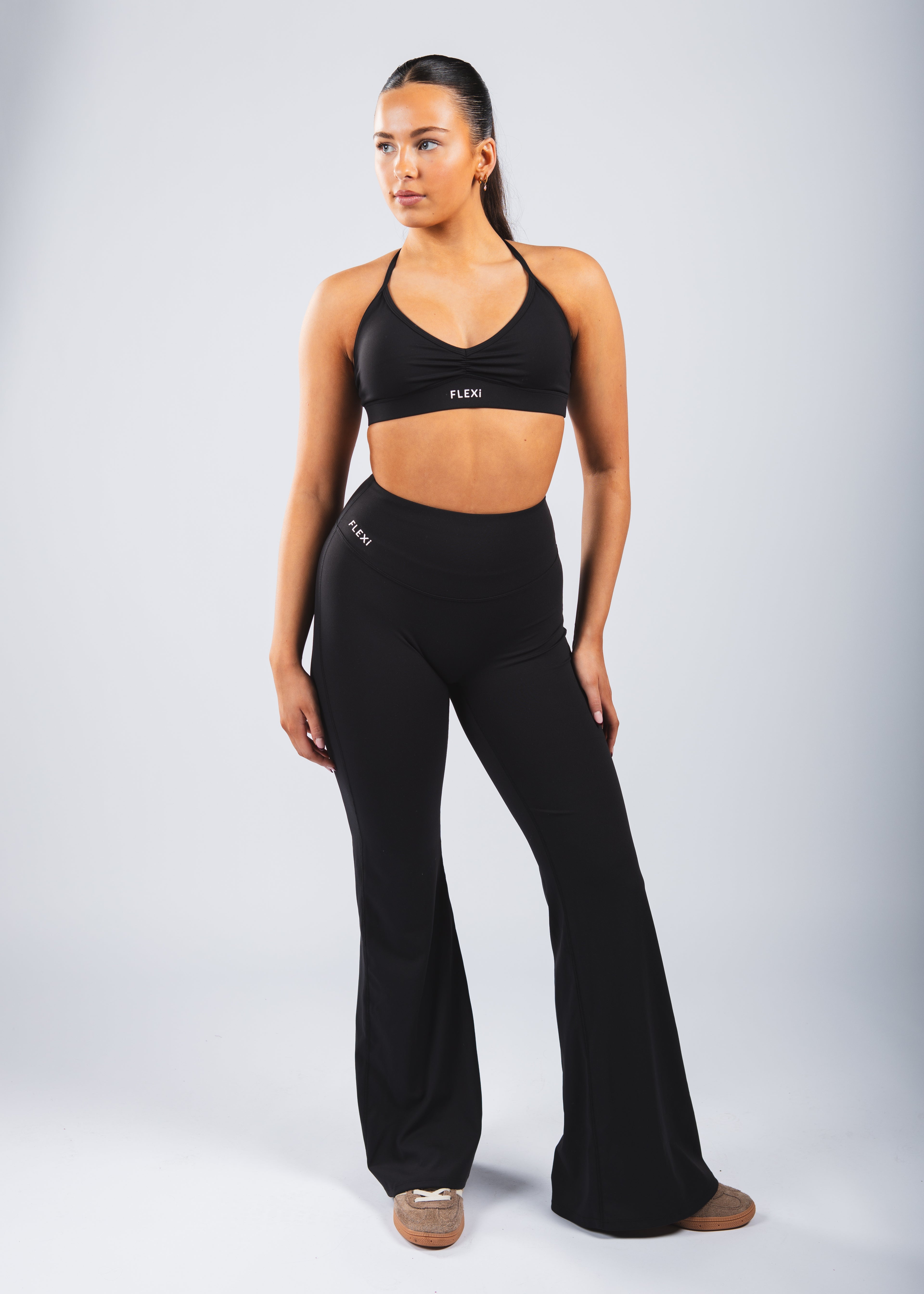FLEXi Flex & Flair Black Flared Leggings – Sleek, Flared Fit for Movement - FLEXi clo