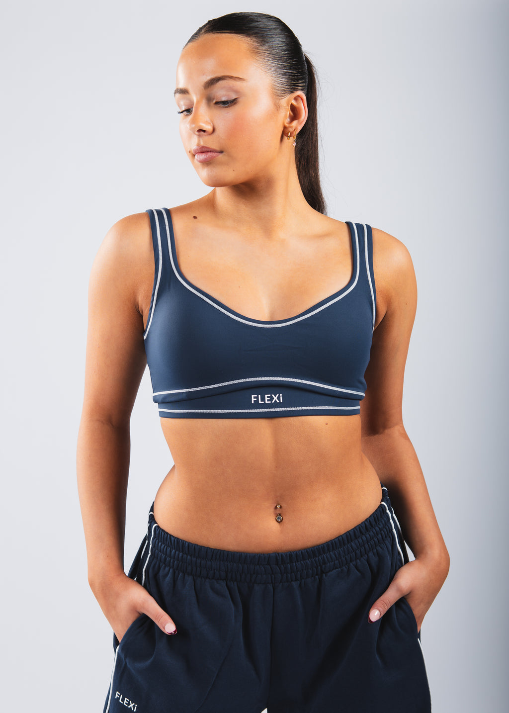 FLEXi Stripe Sports Bra – Limited Edition Blue - FLEXi clo