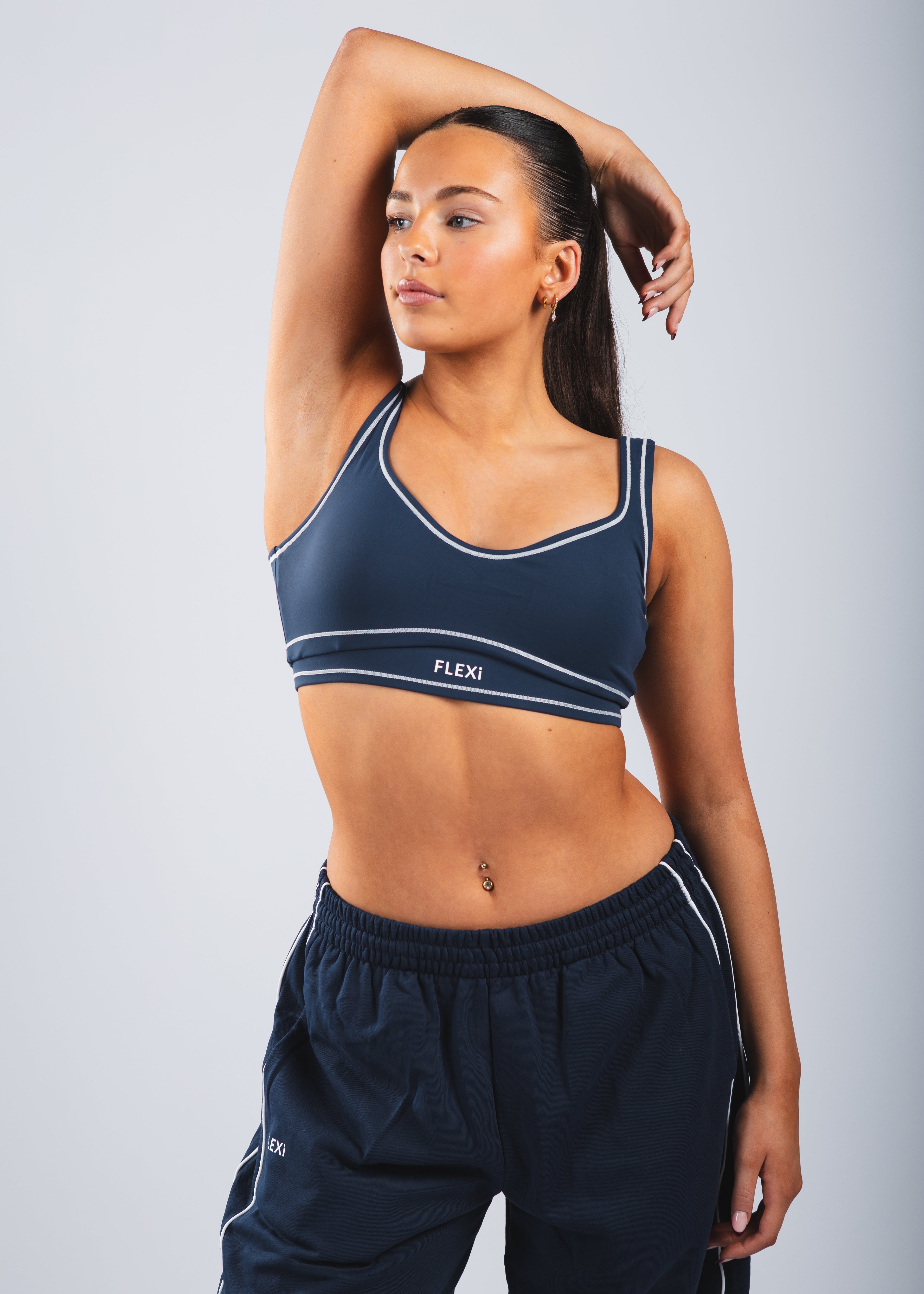 FLEXi Stripe Sports Bra – Limited Edition Blue - FLEXi clo