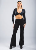 FLEXi Flex & Flair Black Flared Leggings – Sleek, Flared Fit for Movement - FLEXi clo