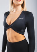 FLEXi Seamless Long Sleeve Bralette - Black - FLEXi clo