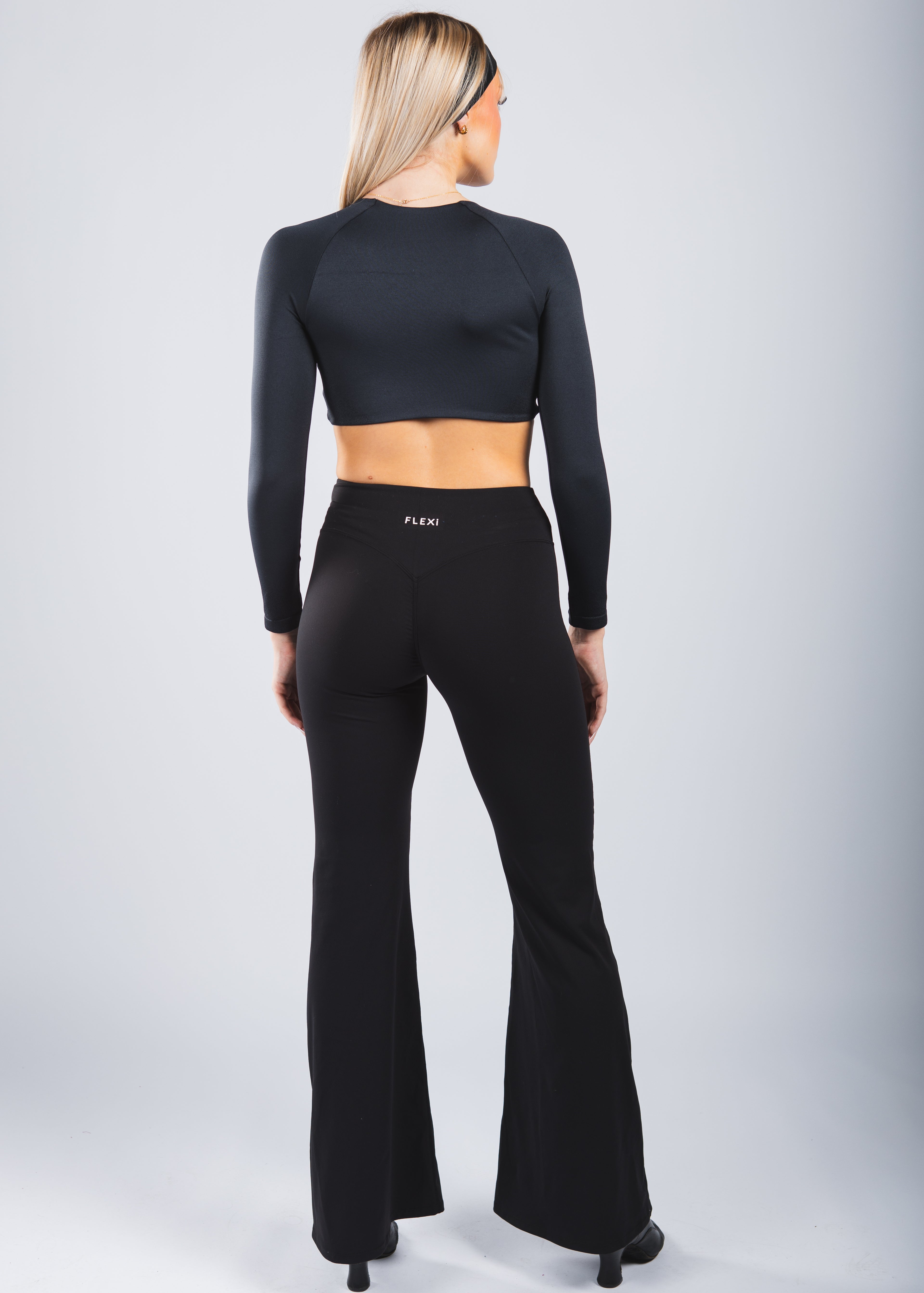 FLEXi Flex & Flair Black Flared Leggings – Sleek, Flared Fit for Movement - FLEXi clo