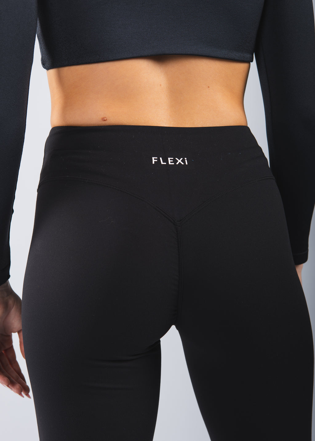 FLEXi Flex & Flair Black Flared Leggings – Sleek, Flared Fit for Movement - FLEXi clo